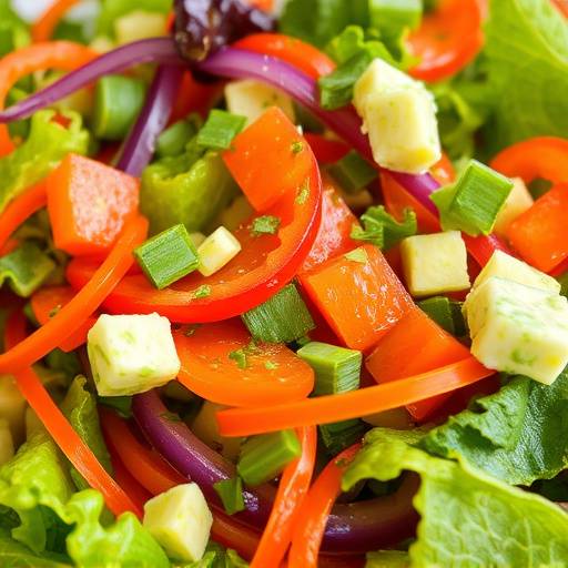 A vibrant salad filled with fresh vegetables