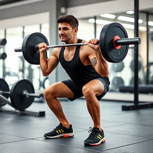 Person performing a squat during a beginner workout